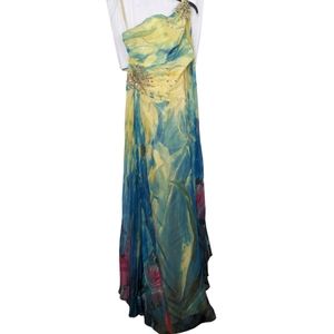 One shoulder strap long dress